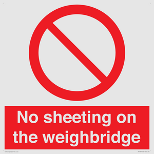 No sheeting on the weighbridge